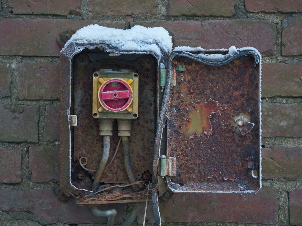 Generator Repair FL: 2026 Hurricane Readiness Guide 2 A rusted, weather-damaged outdoor electrical box needing urgent repair service in Ocala, FL.